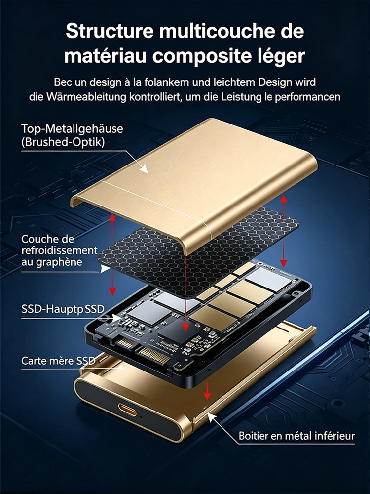 [Garantie 10 Ans] SSD Externe Portable Pro 32To | Vitesse 3050 Mo/s 🚀 | IP54 Résistant Eau et Chocs | Compatible Tous Appareils | Données 100% Protégées 🛡️