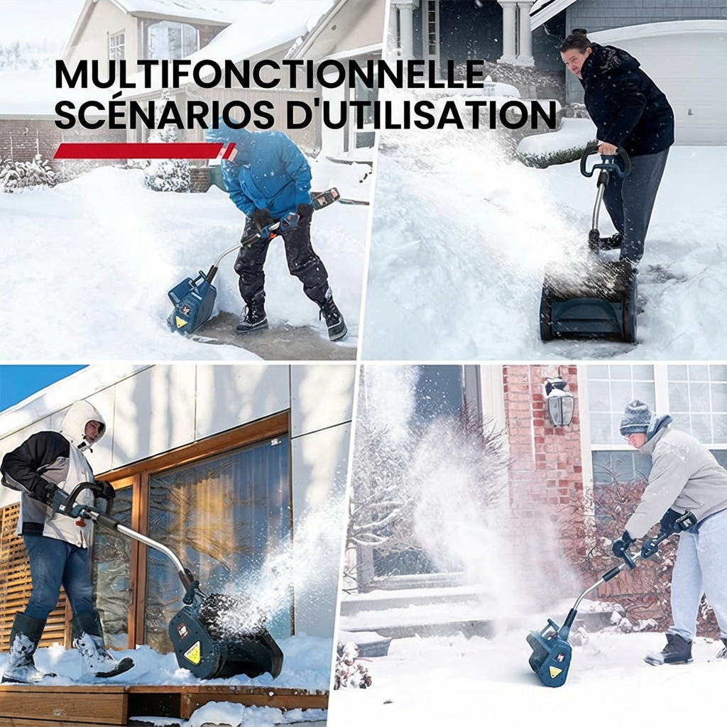 [Certifié CE] Pelle à Neige Électrique Ultra-Légère | Tout Déneiger en3 min | Sans se Baisser (Zéro Mal de Dos) | 12h d'Autonomie | Silencieux ❄️🔋