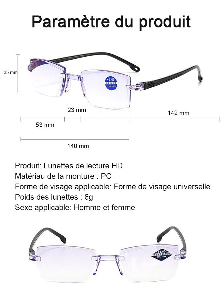 Lunettes à zoom intelligent ✨ Aucun examen de la vue requis, la correction s'ajuste automatiquement de -7 à +7 ✨ Bloque 99,9% de la lumière bleue ✨