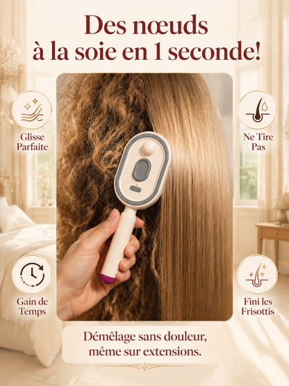 [Secret d'Hollywood] Brosse Lissante 5-en-1 | Lumière Rouge Anti-Chute | Zéro Dégât Thermique ✨