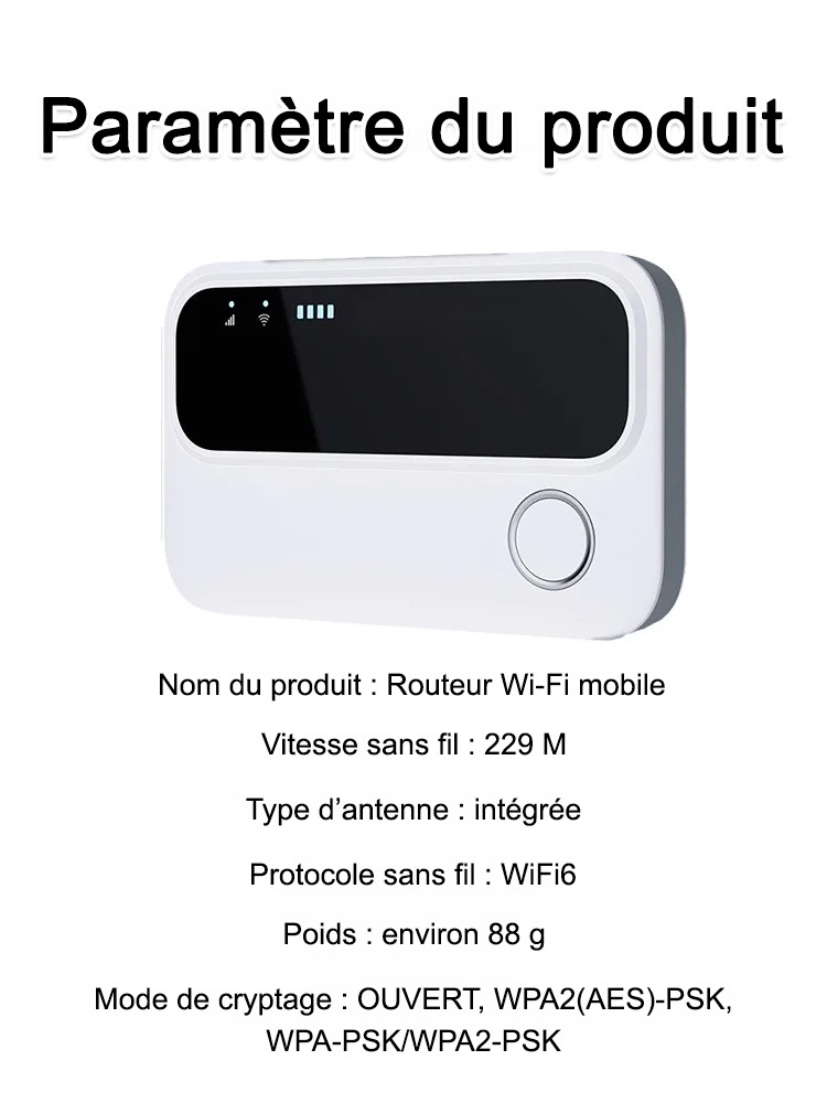 [Paiement Unique, Internet à Vie] Routeur Wi-Fi 5G Intelligent | Sans SIM, Sans Abonnement, Sans Engagement | Haut Débit 500 Mbps 🚀 | Autonomie 12h 🔋