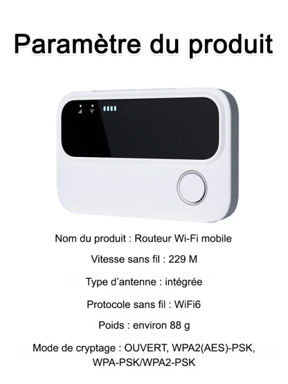 [Paiement Unique, Internet à Vie] Routeur Wi-Fi 5G Intelligent | Sans SIM, Sans Abonnement, Sans Engagement | Haut Débit 500 Mbps 🚀 | Autonomie 12h 🔋