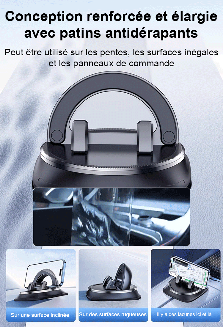 Support Smartphone Voiture Nano - Fixation Ultra Stable 360° - Adhésif Lavable Sans Traces 🚗 📱