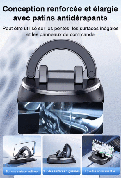 Support Smartphone Voiture Nano - Fixation Ultra Stable 360° - Adhésif Lavable Sans Traces 🚗 📱