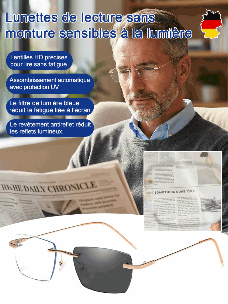 【Aucun examen requis】Technologie Optique d'Iéna - Lunettes Progressives à Zoom Intelligent | AutofocusPrès + Loin | 4-en-1 Solaire + Filtre Anti-Lumière Bleue | Titane Ultra-Léger 👓☀️