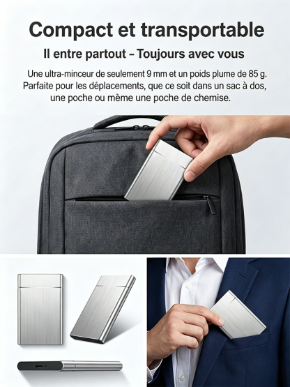 [Garantie 10 Ans] SSD Externe Portable Pro 32To | Vitesse 3050 Mo/s 🚀 | IP54 Résistant Eau et Chocs | Compatible Tous Appareils | Données 100% Protégées 🛡️