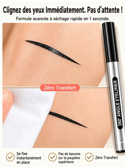 [Secret Pro Hollywood] Eyeliner Rotatif 360° | Tracé Parfait Sans Trembler | Anti-Bavure 24H | Séchage en 1s 👁️✨
