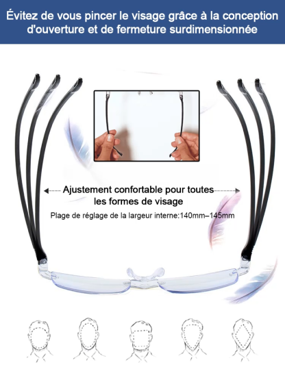 Lunettes à zoom intelligent ✨ Aucun examen de la vue requis, la correction s'ajuste automatiquement de -7 à +7 ✨ Bloque 99,9% de la lumière bleue ✨