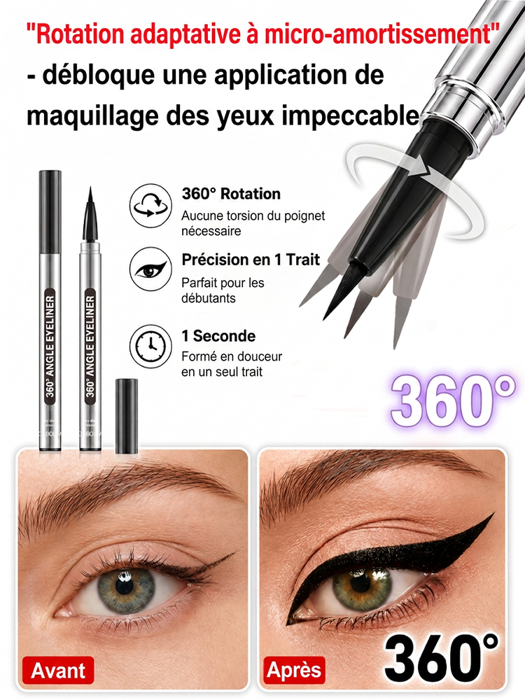 [Secret Pro Hollywood] Eyeliner Rotatif 360° | Tracé Parfait Sans Trembler | Anti-Bavure 24H | Séchage en 1s 👁️✨