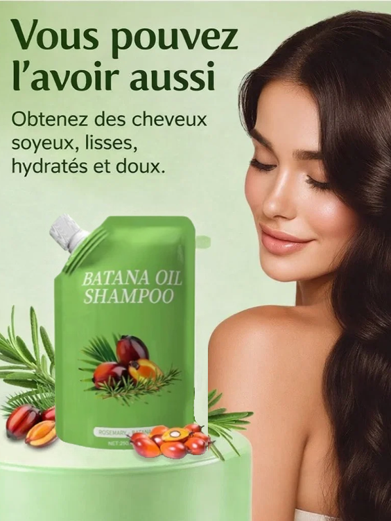 【Top Vente en Pharmacie】Shampooing Repousse Capillaire Huile de Batana 🌿 | Formule Romarin Concentrée 10x | Activateur de Follicules | Recommandé par Dermatologues 🧴