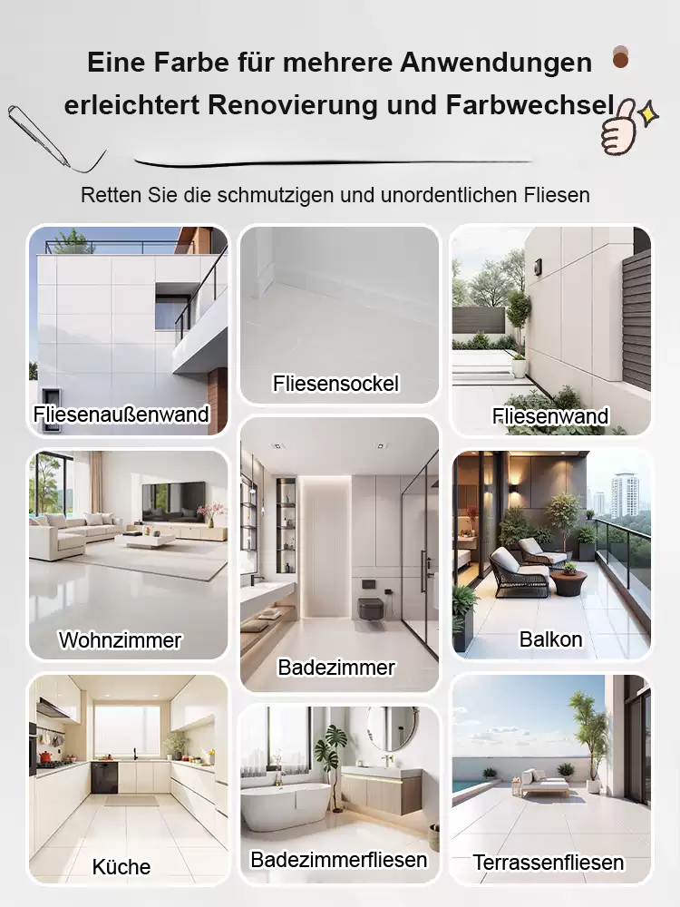 【1 Kanne für 60 m²】 Bodenfliesen-Keramik-Renovierungsfarbe🌟 Auch bei -20℃ bleibt die Leistung erhalten