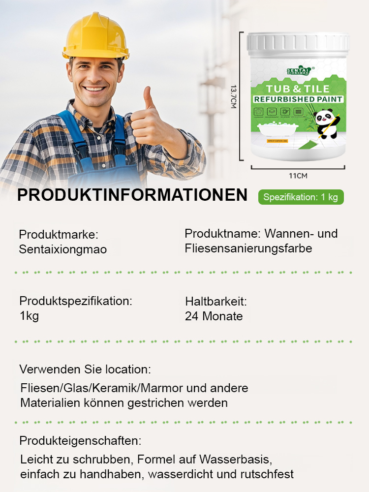 【1 Kanne für 60 m²】 Bodenfliesen-Keramik-Renovierungsfarbe🌟 Auch bei -20℃ bleibt die Leistung erhalten