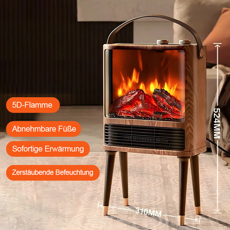 【 🔥wärmer als eine Klimaanlage und energieeffizienter als eine Fußbodenheizung】5D-Simulation Flammen Energiesparender Heizlüfter⚡Nur 1 kWh in sieben Tagen