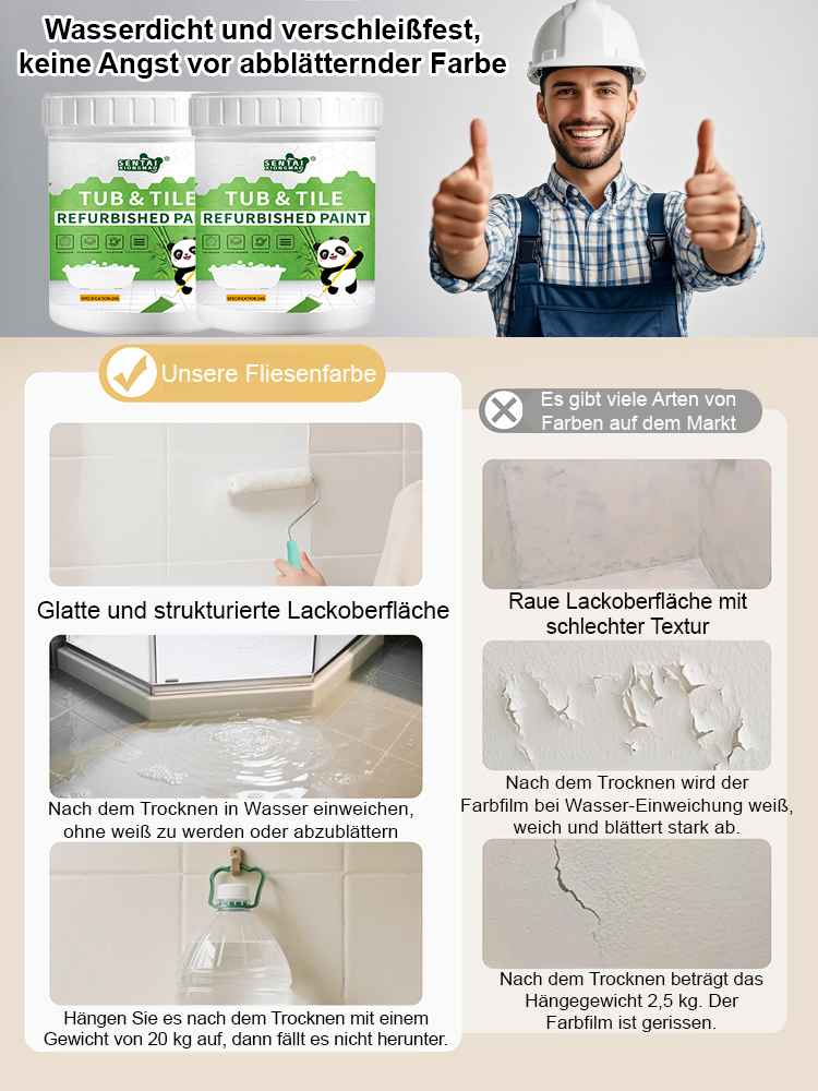 【1 Kanne für 60 m²】 Bodenfliesen-Keramik-Renovierungsfarbe🌟 Auch bei -20℃ bleibt die Leistung erhalten