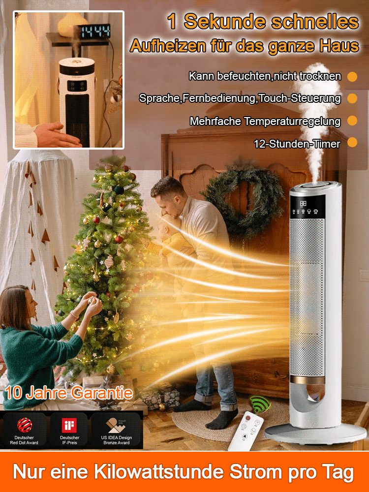 【Nur 1 kWh in sieben Tagen⚡】Intelligenter Heizkörper mit Heiz- und Befeuchtungsfunktion🔥14 Tage kostenlos testen