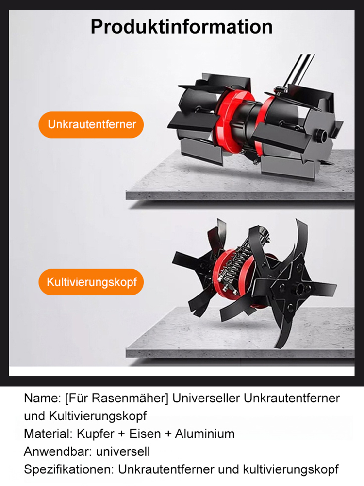 [Für Rasenmäher] Universeller Unkrautentferner und Kultivierungskopf