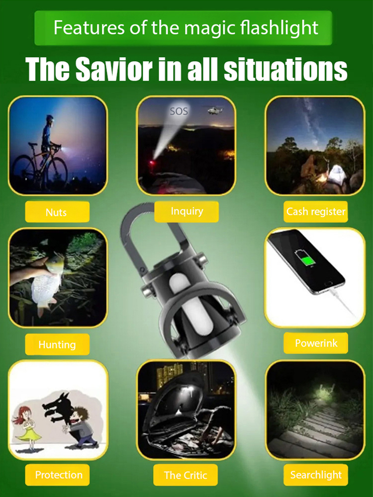 [Ultra-Bright] Keychain Flashlight [2-in-1 Bright Light & Power Bank]