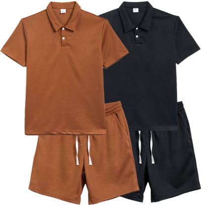 ELENCOCO Men's Summer Short Sleeve Shorts Athletic Casual Suit for Versatile Activities Outdoorfun,Fathers Day Gift Men's 2 Piece Set