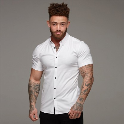 Elencoco Body-Sculpting Stretch Short-Sleeve Shirt Top Basic Outdoorfun,Father's Day Gift