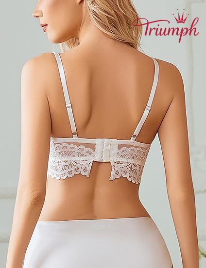 Triumph® - Avidlove majica z dolgimi rokavi, modrček za ženske, mrežast, cvetlični, čipkast, s popolno prevleko