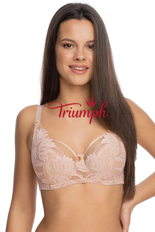 Triumph - [4 kosi] Modrček iz čipke s cvetnimi listi