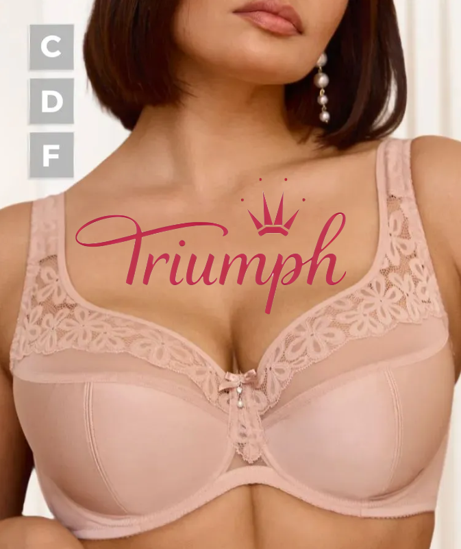 Triumph - 4-kosi🔥 vzorčasti čipkasti push-up modrček