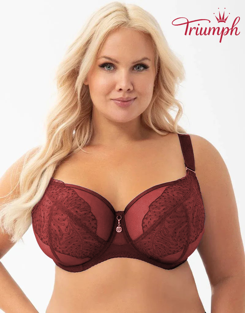 Triumph - (4 kosi) - 💖✨️Udoben čipkast seksi modrček, ki preprečuje povešanje