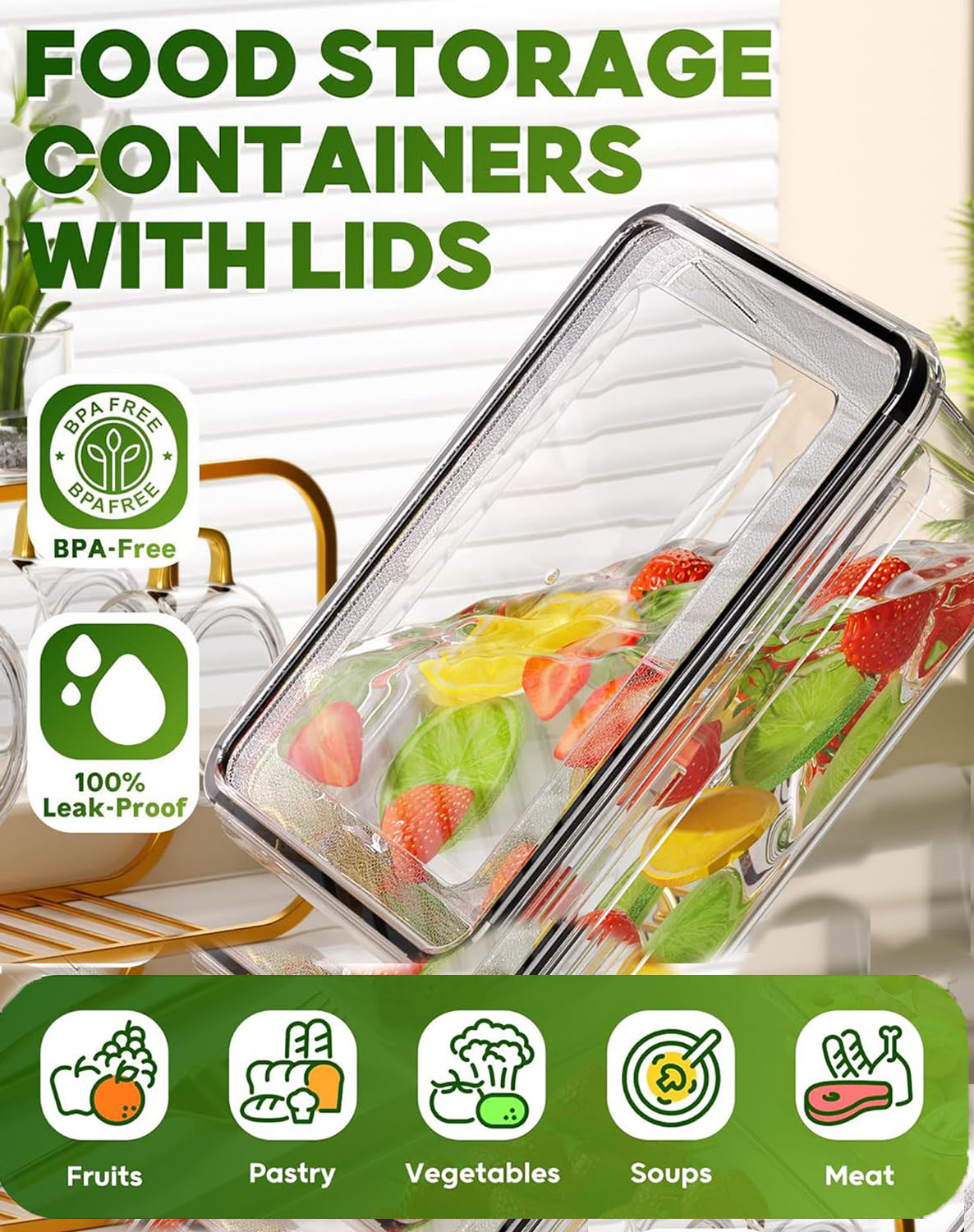 60 Pieces Food Storage Containers with Lids(30 Containers & 30 Lids) Food grade plastic, BPA free Freshness locking design, no spillage of soup Ideal for ingredient portioning/meal prep/refrigerator organization Reusable