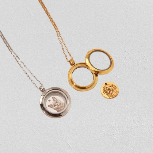 Custom Pet Fur Locket Necklace: A Memorial Keepsake for Her