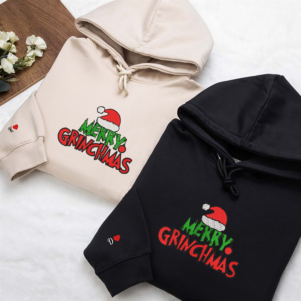 Santa Hat Embroidered Knit | Embroidered Knit | Holiday Clothing | Christmas Sweaters | Christmas Sweatshirts