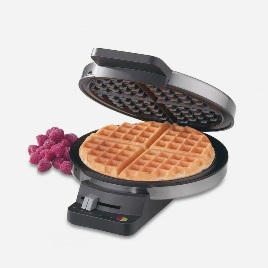 Round Classic Waffle Maker Fast heating non-stick plate Excellent waffle maker for home use 5-speed adjustable control Black