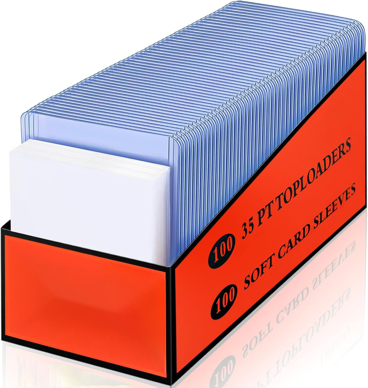 200 Card Sleeves 3"X4" Card Sleeves Hard Plastic Baseball Card Protectors Hard Plastic Premium Card Sleeve for Trading Cards (100 Hard Card Holders+100 Soft Sleeves)