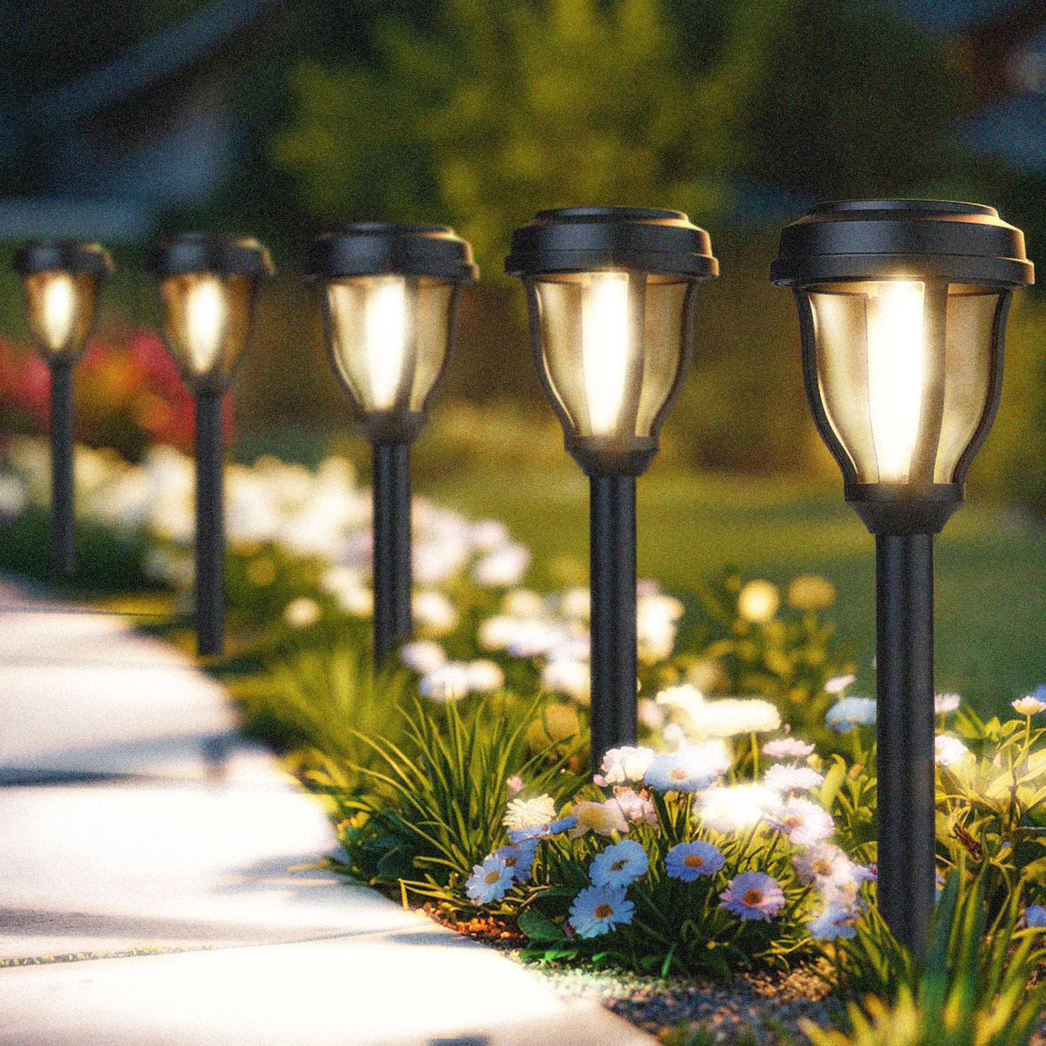 Solar Lights Outdoor Waterproof 12 Pack LED Solar Garden Lights Outdoor Decorations Decor for Yard, Patio, Landscape, Planter, Walkway,Driveway