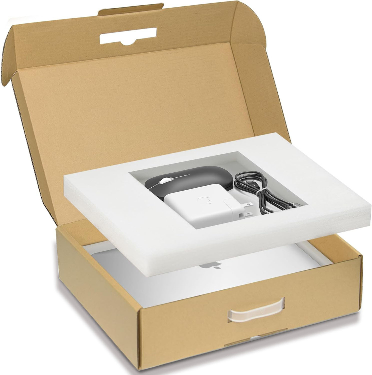 Laptop Shipping Box with Protection Foam for up to 17 Inches Notebook Cardboard Laptop Box for Shipping Secure Mailing Boxes Eco-Friendly 
