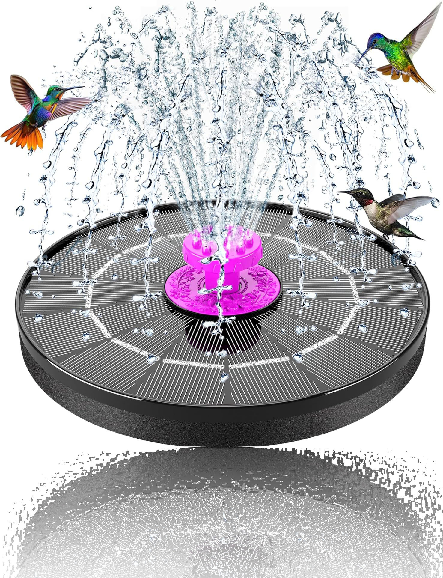 Solar Bird Bath Fountain Pump 2025 Upgrade 4W Solar Powered Water Pump Outdoor Water Fountain with 8 Nozzles For Bird Bath, Garden, Pond, Pool, Outdoor