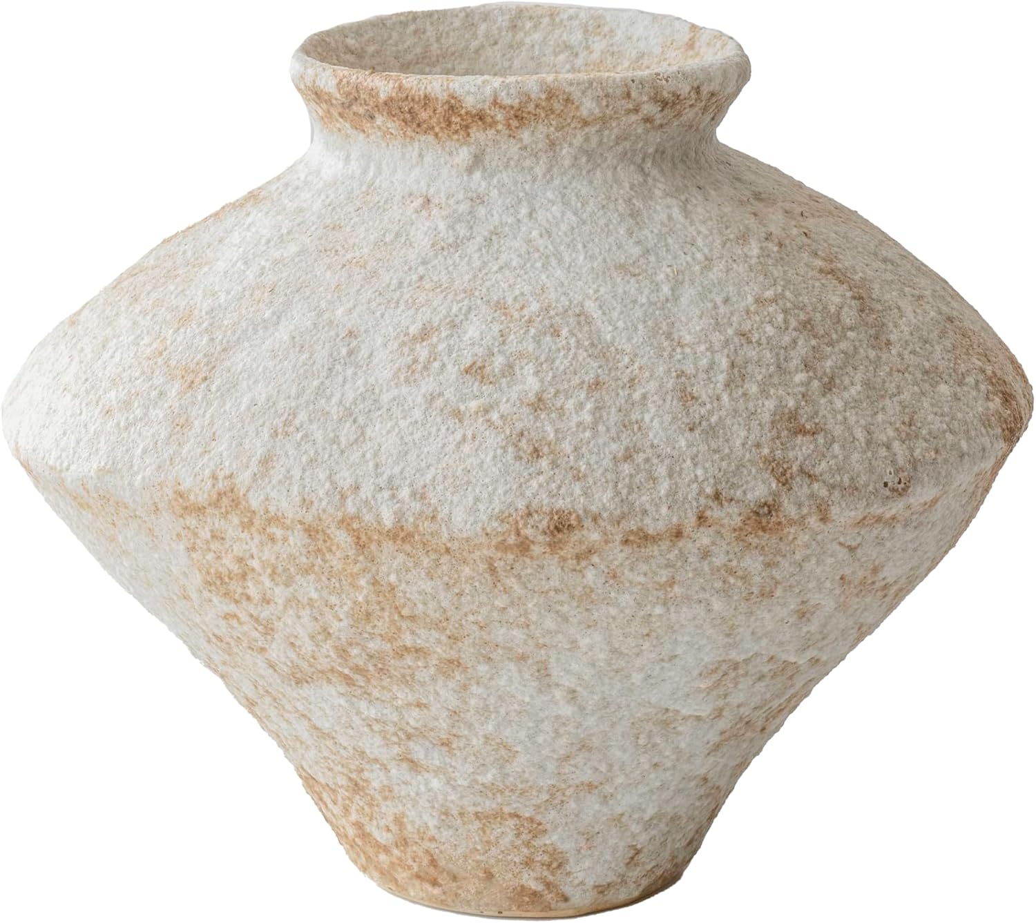 Handmade Ceramic Rustic White  Vase  Decorative Flower Vase  Textured Pottery Vase  for Centerpieces, Kitchen, Living Room, Bedroom Decor Gifts