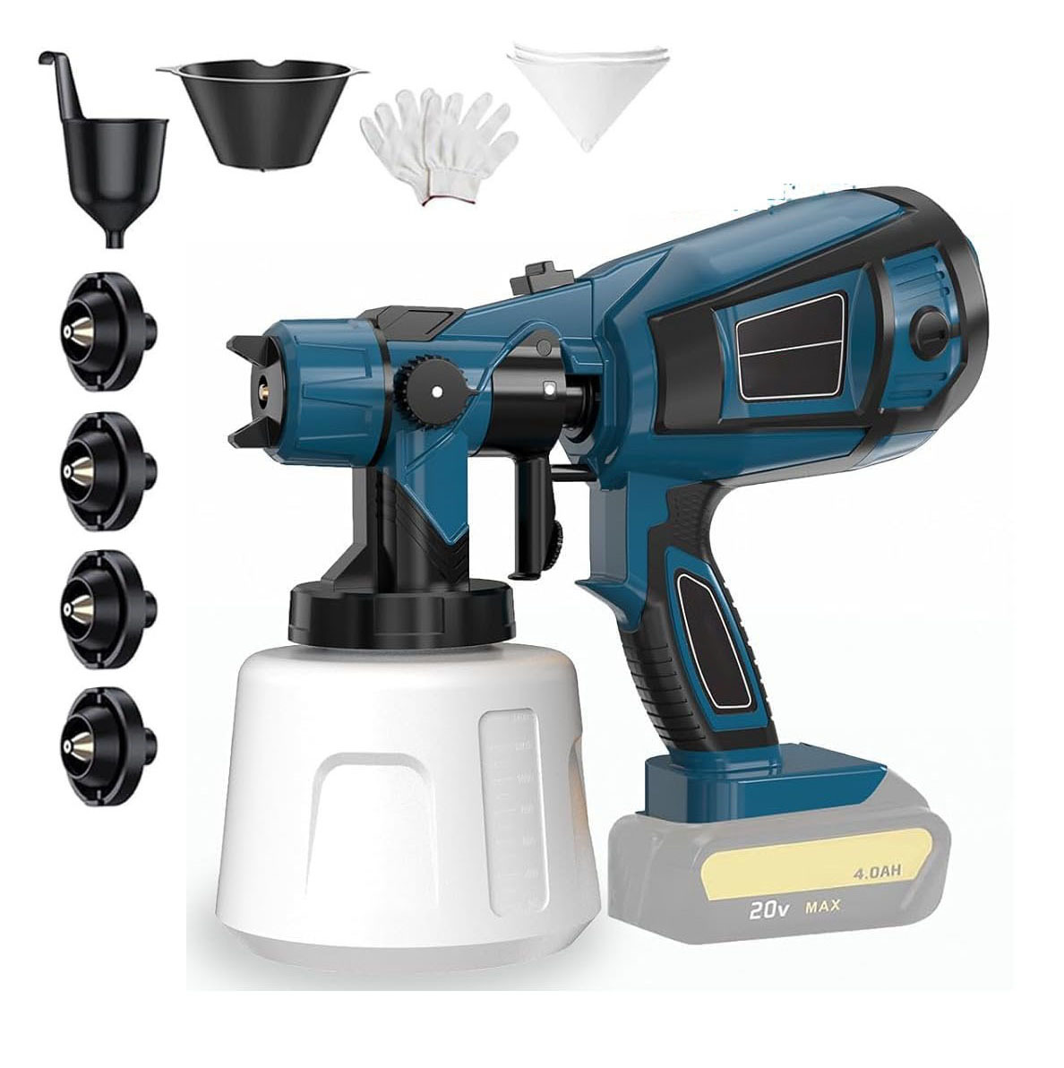 Paint Sprayer 1000W High Power Electric Spray Paint Gun Adjustable Spray Width Knob 1400ML Container 4 Nozzles & 3 Patterns Easy to Clean, for Furniture, Cabinets, Fence, Walls, Door, Garden Chairs etc
