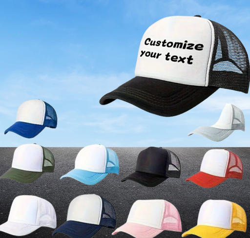 Customizable Baseball Cap, Breathable Knit Fabric, Personalized Text or Logo, Ideal for Weddings or Halloween