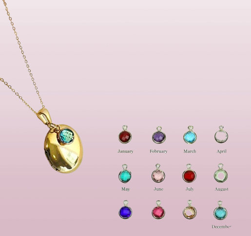 Photo Locket Necklace, Round Pendant Design, Ideal for Daughter's Birthday or Christmas Gift