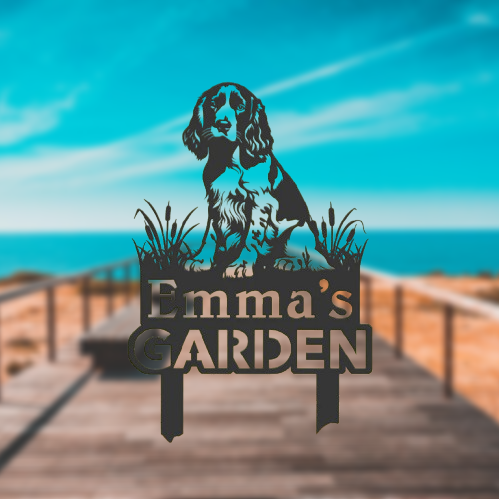 Personalized English Springer Spaniel Metal Garden Sign, Outdoor Yard Decor 详情：Product Details