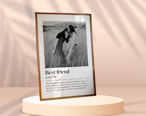 Customizable Best Friend Definition Wall Art Print: The Ideal Gift for Your BFF