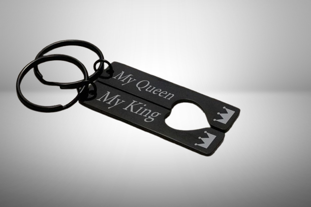 Couple Heart Keychain, Valentine's Day Custom Gift, Matching Design for Boyfriend and Girlfriend