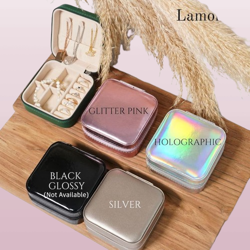 Engraved Birth Flower Jewelry Box, Travel-Friendly, Ideal for Birthday or Bridesmaid Gifts 