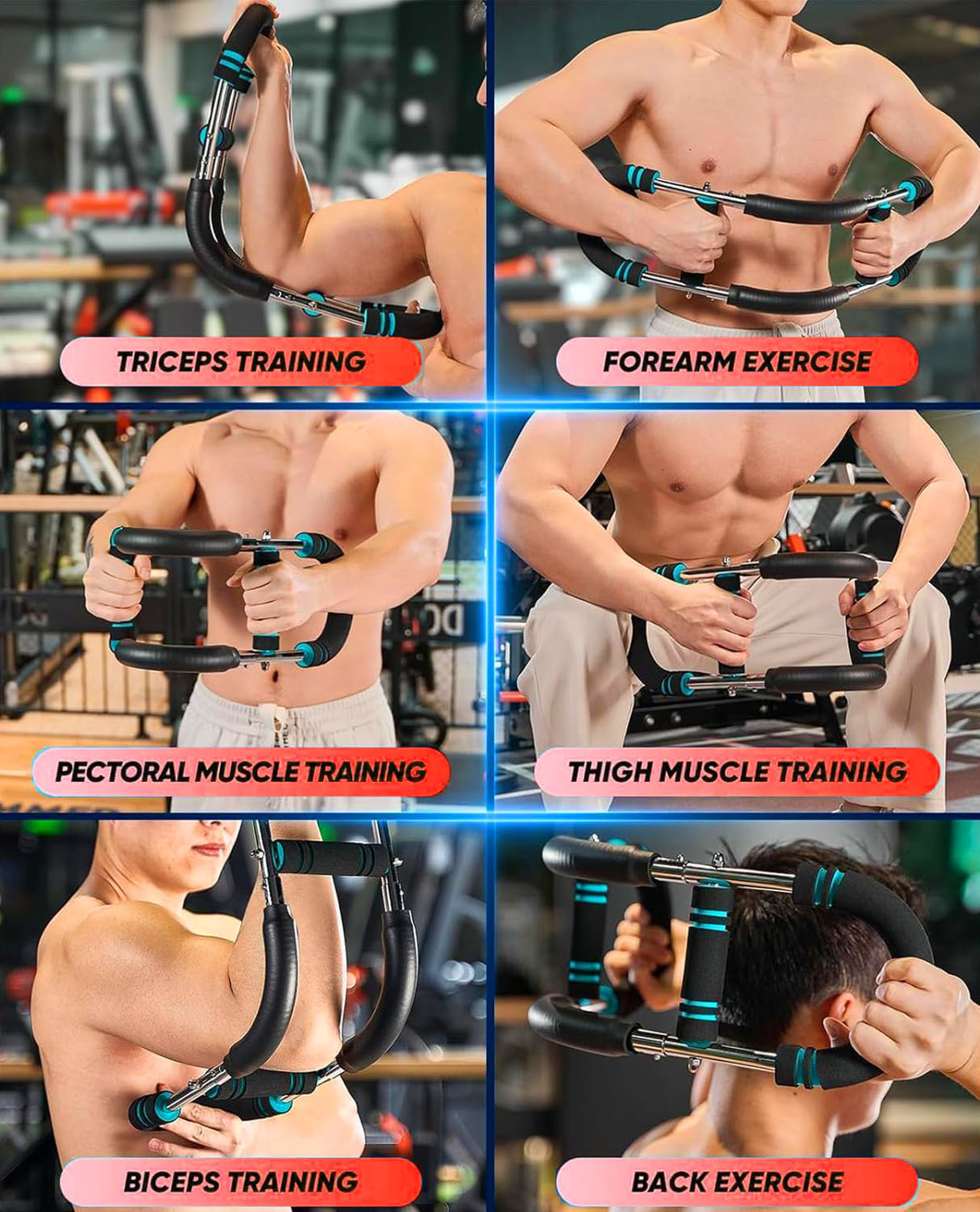 Twisting Arm Trainer 40-100 lb Adjustable Chest Trainer Arm Trainer Arm Twister Arm Strengthener Portable Strength Twisting Bar Detachable Design  Safe Fitness Workout Anywhere