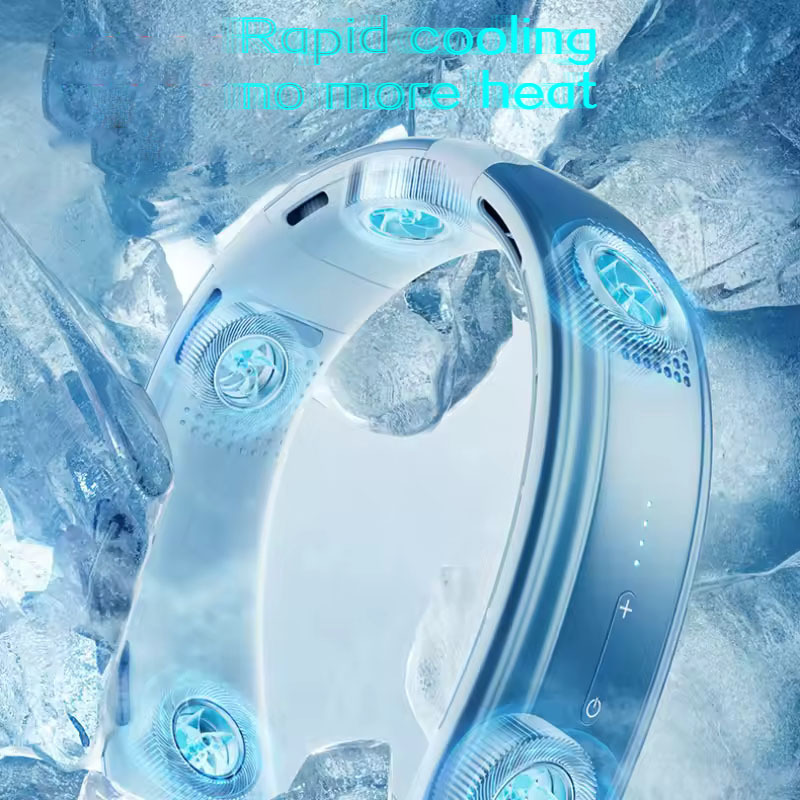 Portable Neck Fan 10000mAh Strong wind power Silent air delivery USB Charging 360° Cooling For men, women, dads and moms Ideal for home, office and outdoor activities