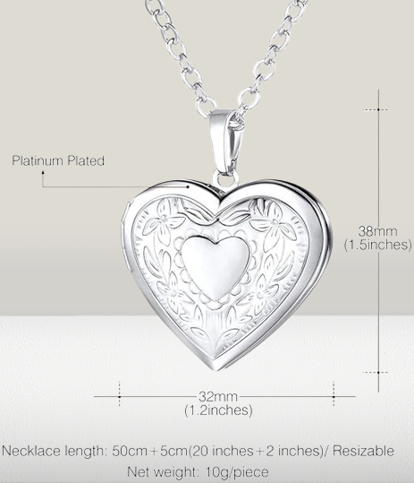 18K Platinum Gold Photo - Ready Box Necklace for Her: 50.8 cm of Personalized Affection