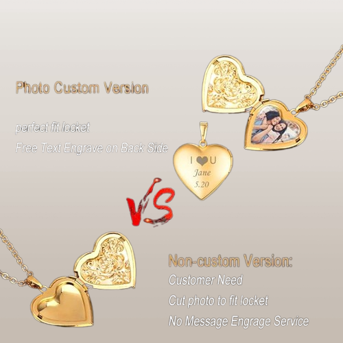 18K Platinum Gold Photo - Ready Box Necklace for Her: 50.8 cm of Personalized Affection