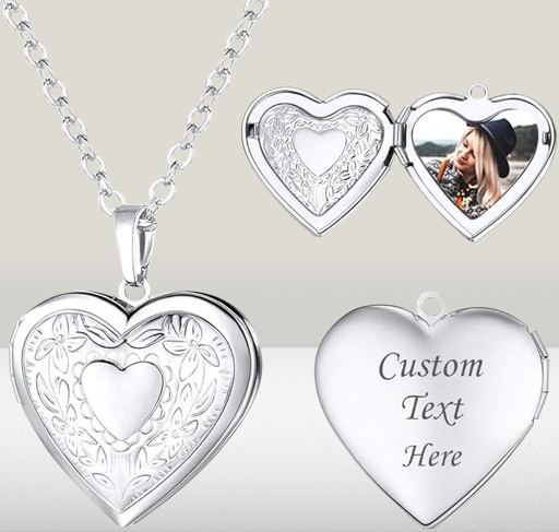 18K Platinum Gold Photo - Ready Box Necklace for Her: 50.8 cm of Personalized Affection