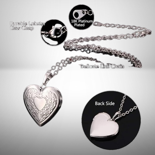 18K Platinum Gold Photo - Ready Box Necklace for Her: 50.8 cm of Personalized Affection