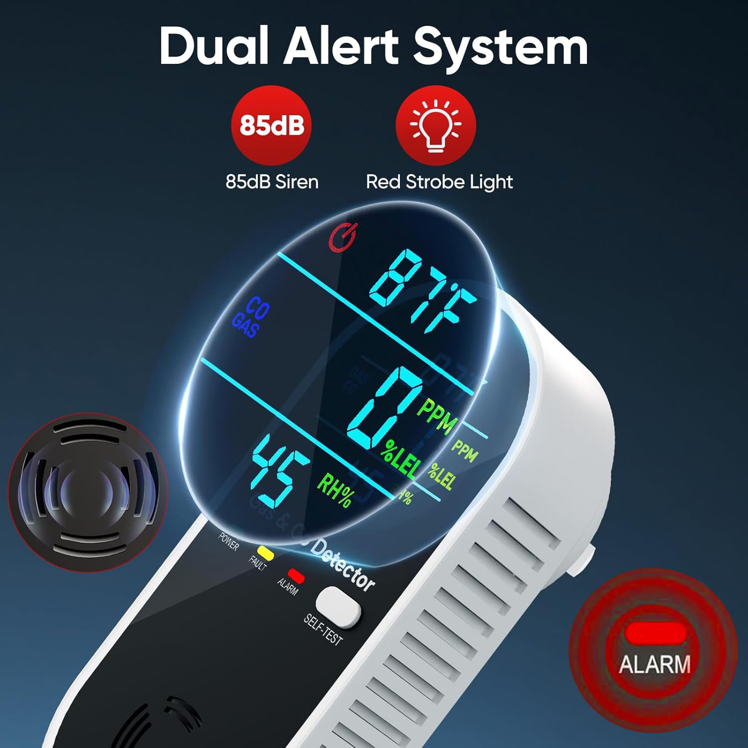 2025 4-in-1 Upgraded Detector Natural Gas Leak Detector Carbon Monoxide Detector Temperature Sensor Humidity Sensor For Home and RV